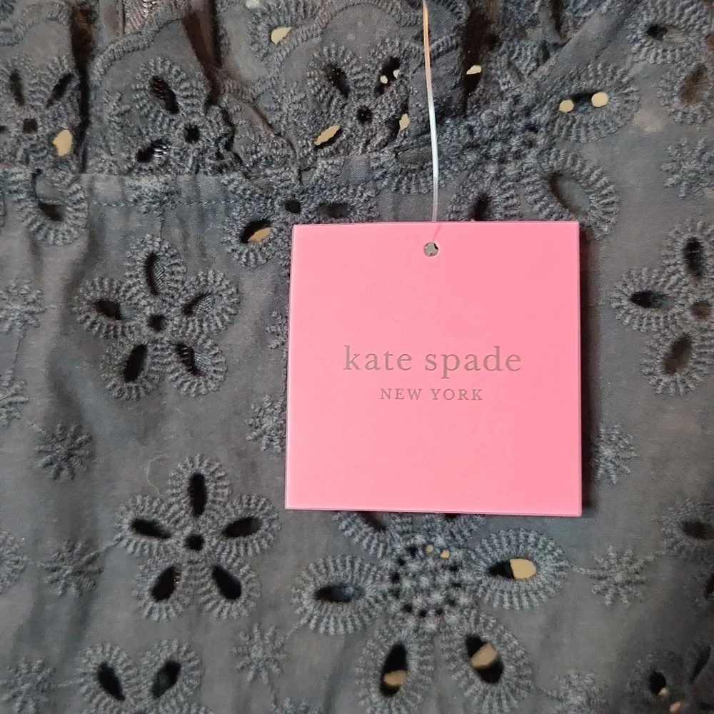 SALE! Kate Spade Black Daisy Eyelet Sleeveless Top Size 14 100% Cotton, Pristine - Picture 3 of 15